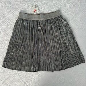 Silver Pleated Women's Skirt H&M metallic pleated skirt for women, size S.